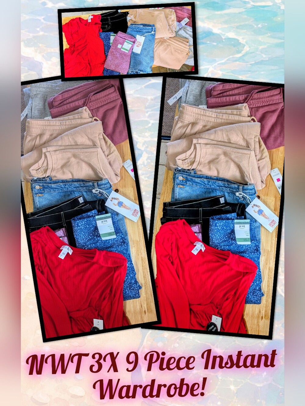 NWT 3X BUNDLED 9 PIECE WARDROBE Denim, Athleisure & Dress W/Pockets 🤩❤️
